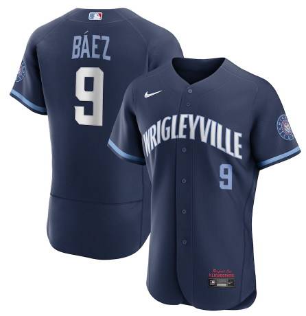 Men's Chicago Cubs #9 Javier Báez 2021 Navy City Connect Stitched Jersey Men's Chicago Cubs #9 Javier Báez 2021 Navy City Connect Stitched Jersey